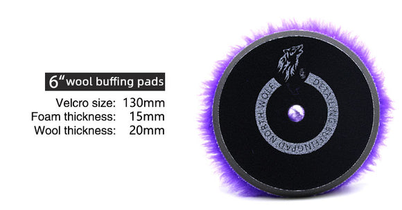 Northwolf 6 INCH Purple Wool Buffing Pad (Cutting Pad) (HI-61716PWP)